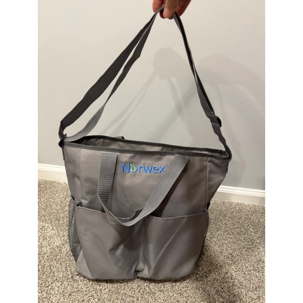 Norwex Grey Zipper Tote Bag Utility Tote